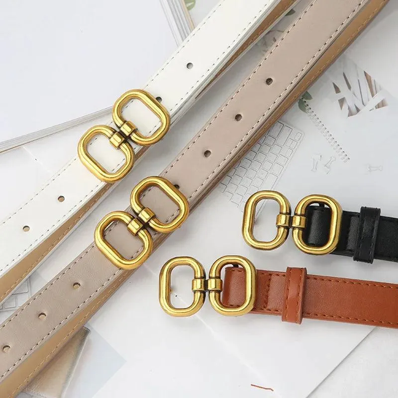 Women's Stylish PU Leather Belt: Chic Metal Buckle for Fashionable Outfits