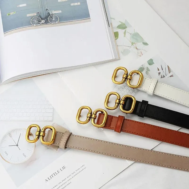 Women's Stylish PU Leather Belt: Chic Metal Buckle for Fashionable Outfits