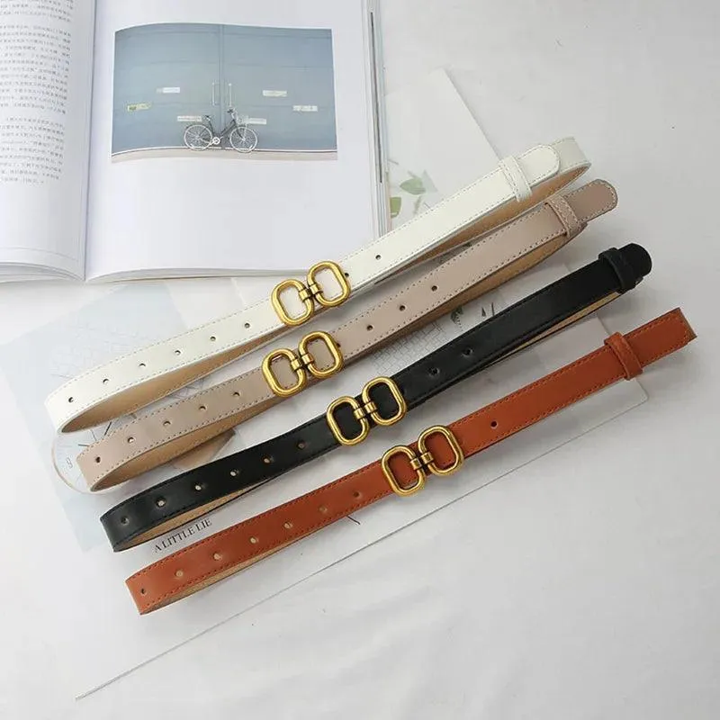Women's Stylish PU Leather Belt: Chic Metal Buckle for Fashionable Outfits