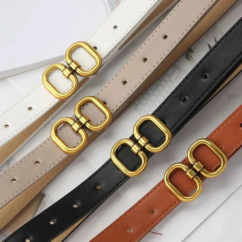 Women's Stylish PU Leather Belt: Chic Metal Buckle for Fashionable Outfits