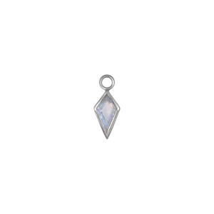 Zenith [Large] • White Gold Kite Gemstone Hoop Charm