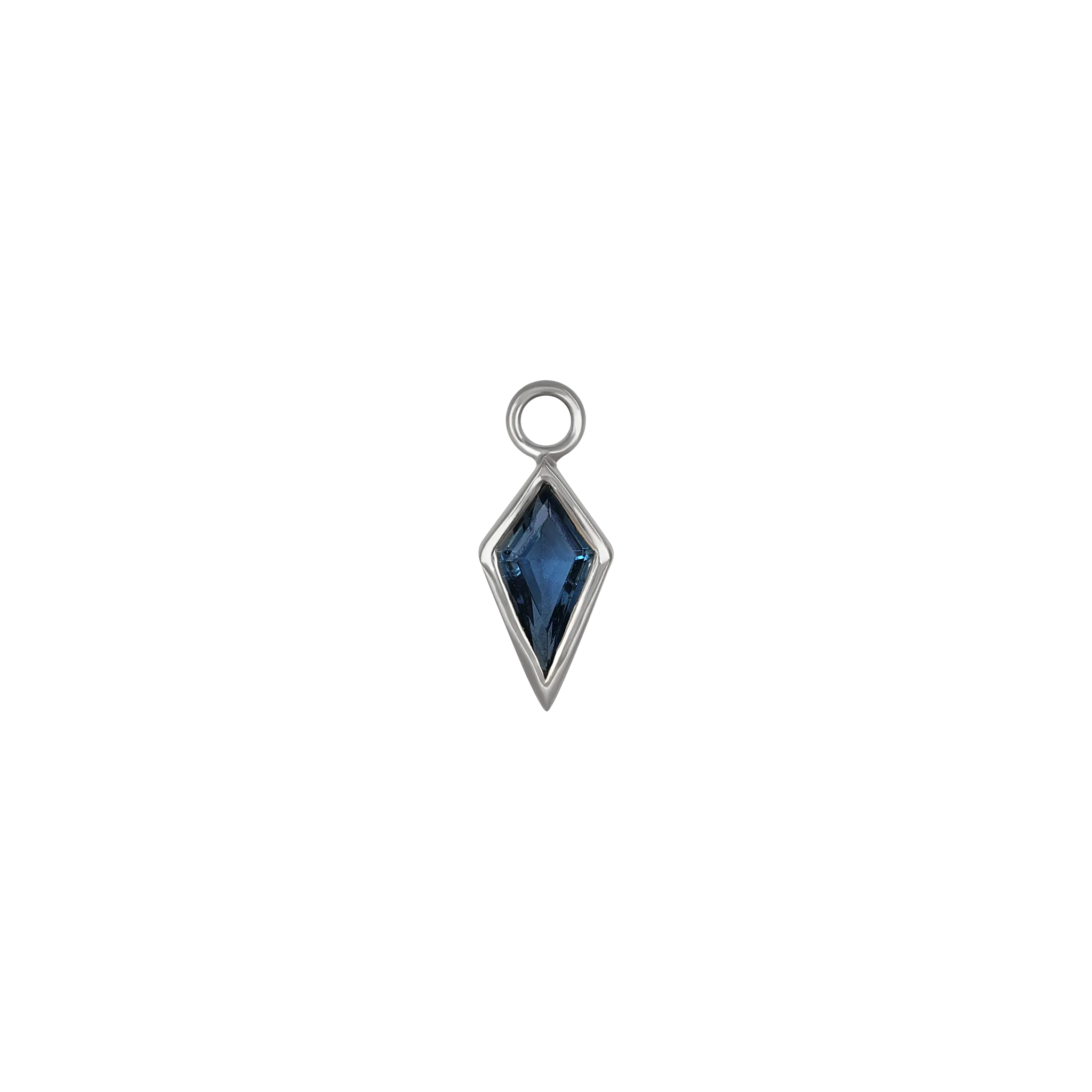 Zenith [Large] • White Gold Kite Gemstone Hoop Charm
