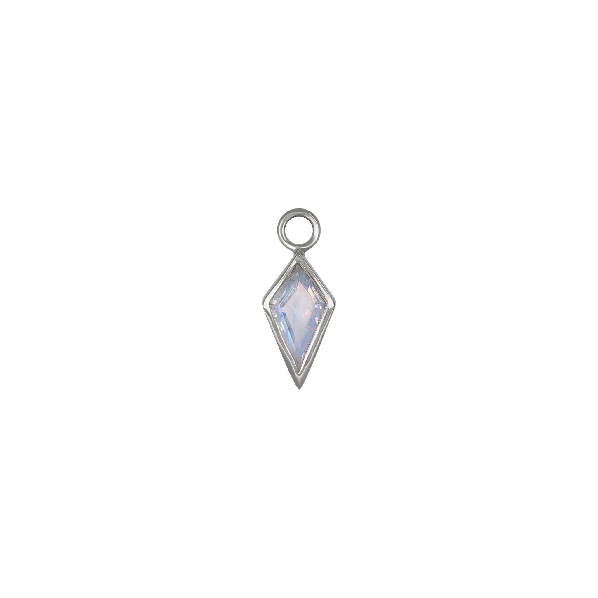 Zenith [Large] • White Gold Kite Gemstone Hoop Charm