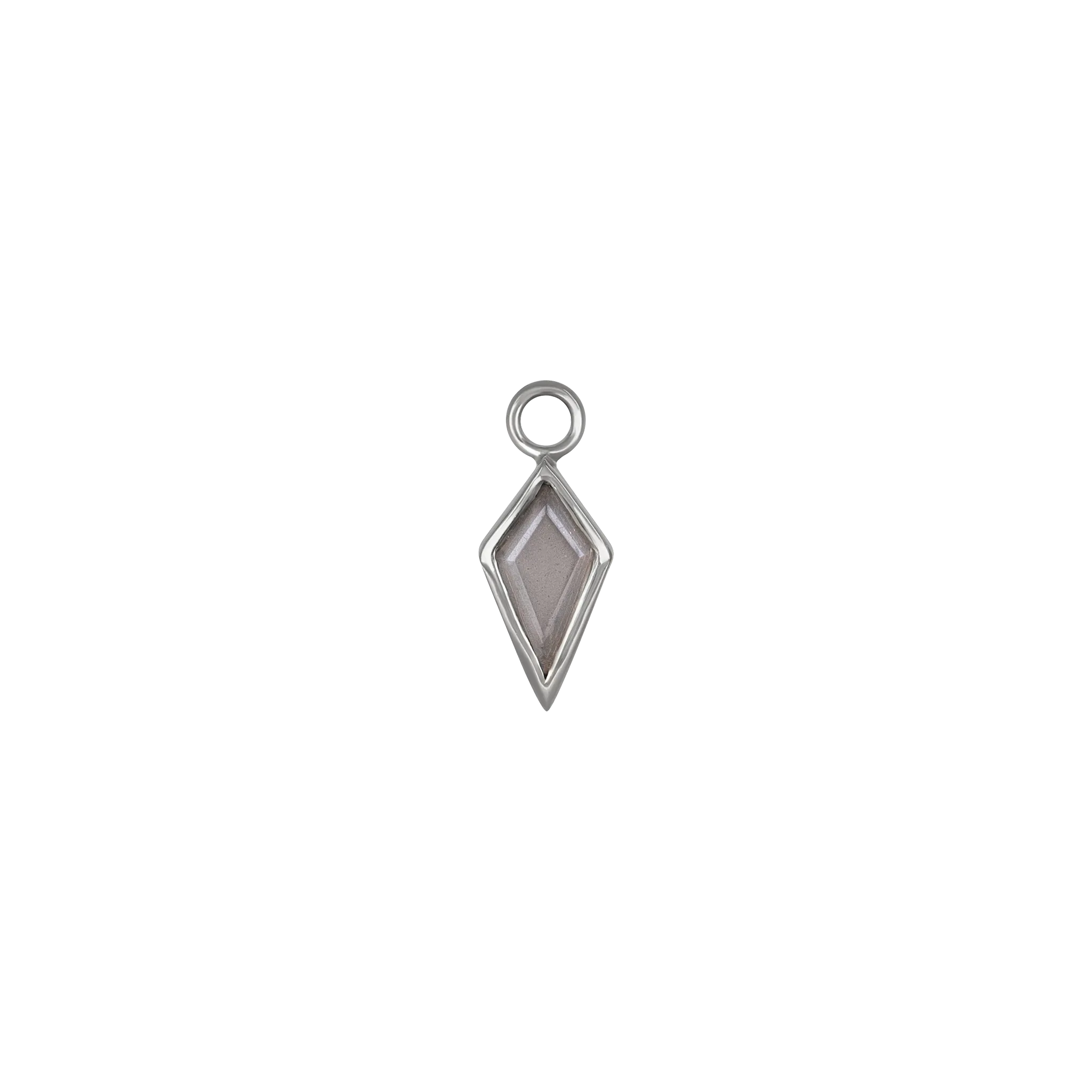 Zenith [Large] • White Gold Kite Gemstone Hoop Charm